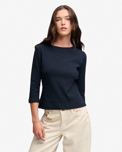 SUPERDRY & CO ATH ESS POINTELLE 1/2 SLV TOP ΜΠΛΟΥΖΑ ΓΥΝΑΙΚΕΙΟ - SD0APW6012284A000000