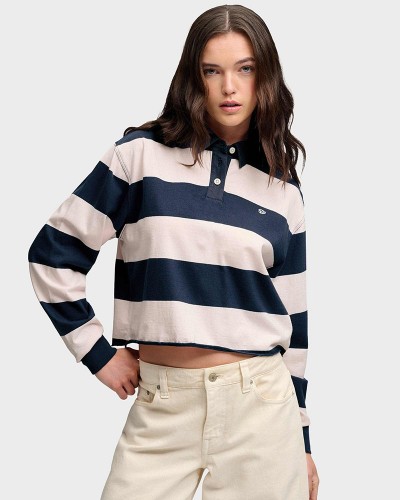 SUPERDRY & CO ATH ESS CROPPED STRIPE RUGBY ΜΠΛΟΥΖΑ ΓΥΝΑΙΚΕΙΟ - SD0APW6012332A000000