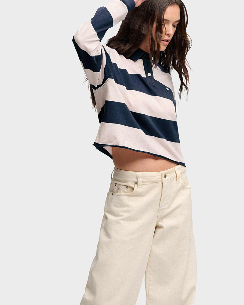 SUPERDRY & CO ATH ESS CROPPED STRIPE RUGBY ΜΠΛΟΥΖΑ ΓΥΝΑΙΚΕΙΟ - SD0APW6012332A000000