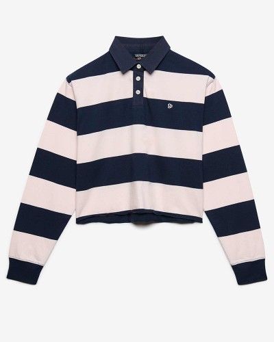 SUPERDRY & CO ATH ESS CROPPED STRIPE RUGBY ΜΠΛΟΥΖΑ ΓΥΝΑΙΚΕΙΟ - SD0APW6012332A000000