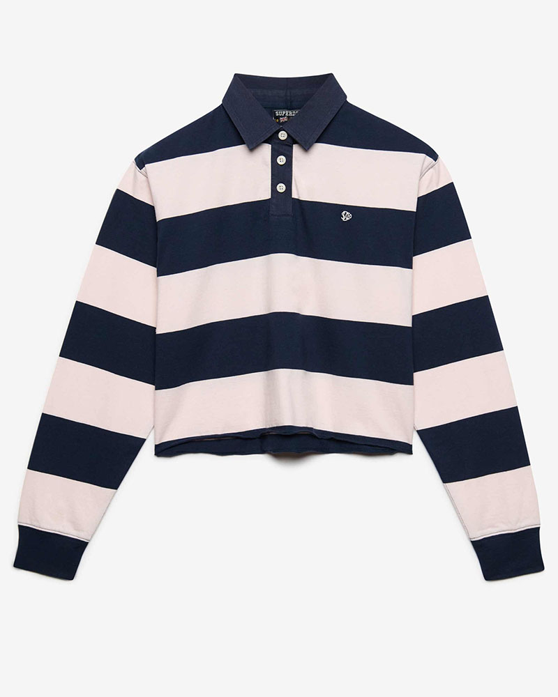 SUPERDRY & CO ATH ESS CROPPED STRIPE RUGBY ΜΠΛΟΥΖΑ ΓΥΝΑΙΚΕΙΟ - SD0APW6012332A000000