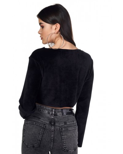 KENDALL +  KYLIE K&K W ACTIVE VELVET UNEVEN CROPPED TOP - KKW351654
