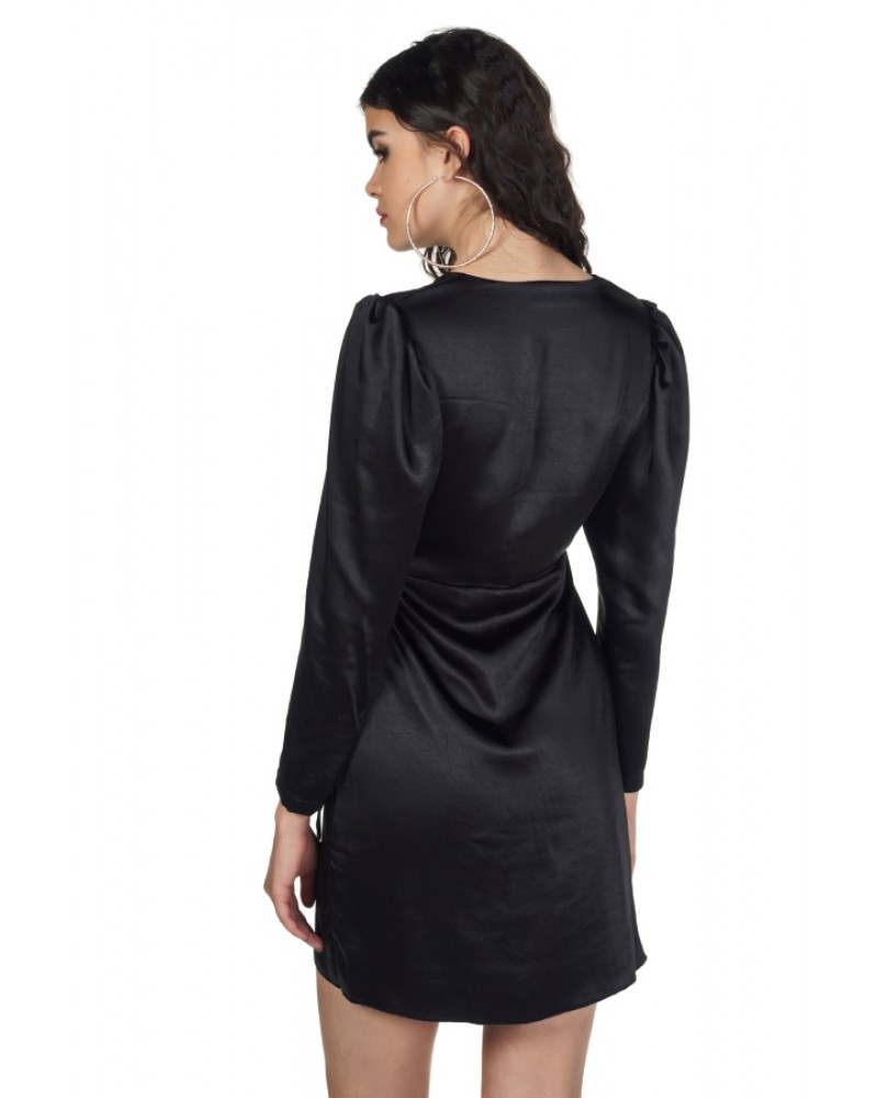 KENDALL +  KYLIE K&K W DRAPPED LONGSLEEVE DRESS ΦΟΡΕΜΑ - KKW353002