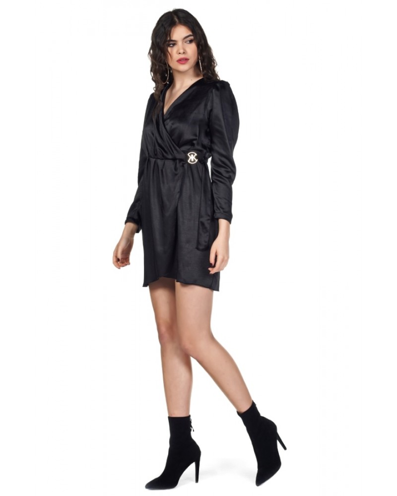 KENDALL +  KYLIE K&K W DRAPPED LONGSLEEVE DRESS ΦΟΡΕΜΑ - KKW353002