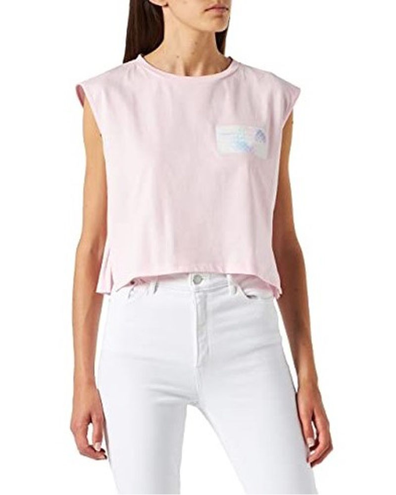 KENDALL +  KYLIE K&K W PATCH LOGO CROPPED SLEEVELESS TOP - KKW3611637