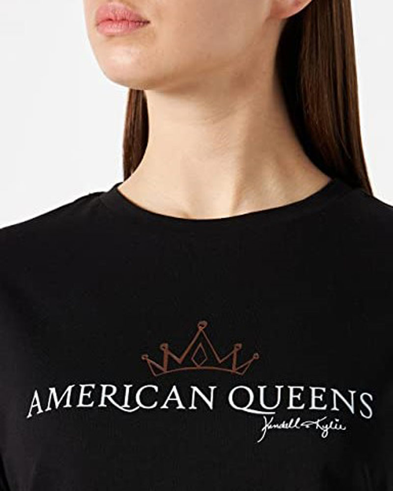 KENDALL +  KYLIE K&K W QUEEN LOGO SQUARE T-SHIRT - KKW3611641