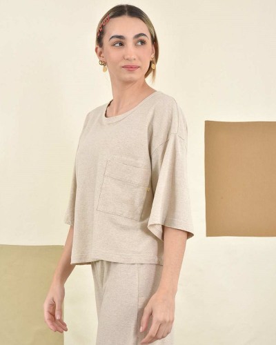 HEEL Β-ΛΙΝΟ CROP ΜΠΛΟΥΖΑ ΜΕ ΤΣΕΠΗ - 53-113002 HEEL Β-ΛΙΝΟ CROP ΜΠΛΟΥΖΑ ΜΕ ΤΣΕΠΗ - 53-113002