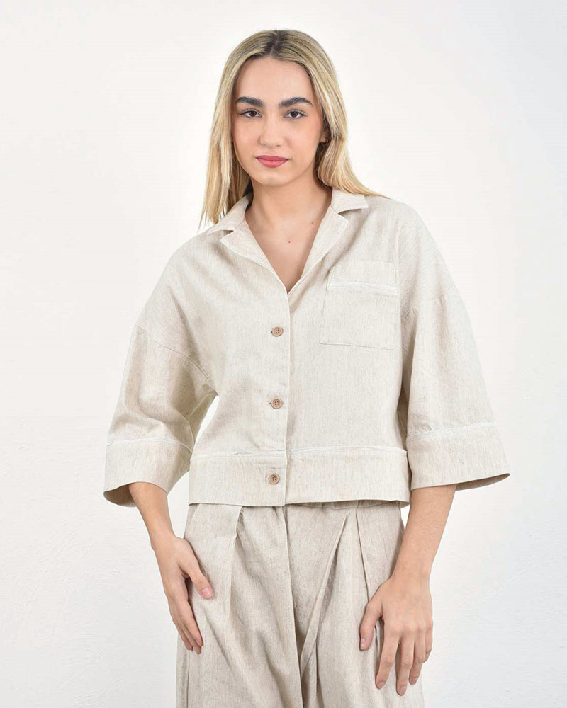 HEEL ΤΕΛΛΑ ΛΙΝΗ ZAKETA ΜΕ ΦΥΤΙΛΙΑ CROP - 53-192002 HEEL ΤΕΛΛΑ ΛΙΝΗ ZAKETA ΜΕ ΦΥΤΙΛΙΑ CROP - 53-192002