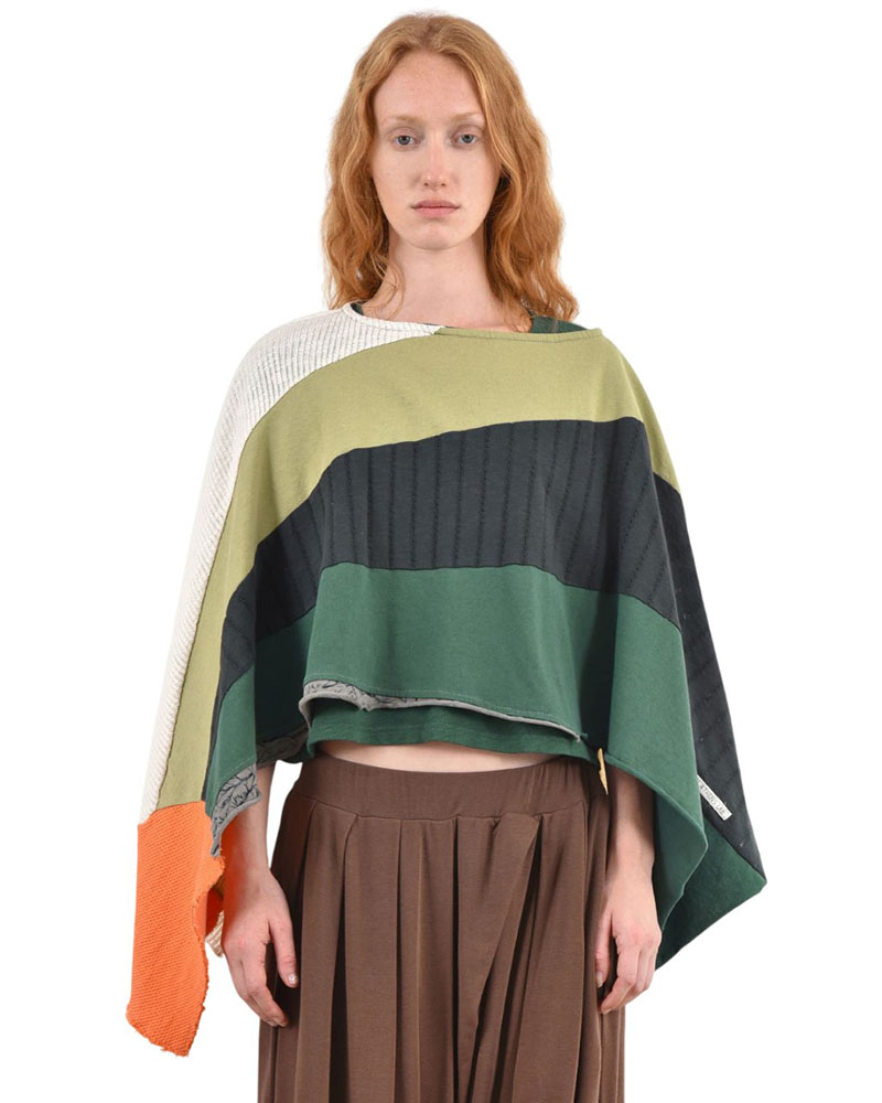 HEEL ΤΡΙΚΟΤ ΠΟΝΤΣΟ PATCHWORK  "WINDER SUN" - 54-000005