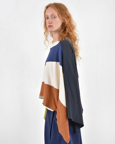 HEEL ΤΡΙΚΟΤ ΠΟΝΤΣΟ PATCHWORK  "WINDER SUN" - 54-000005