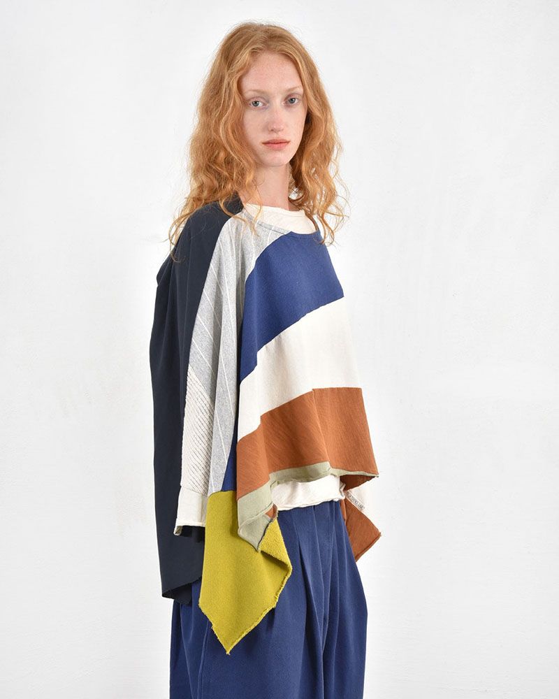 HEEL ΤΡΙΚΟΤ ΠΟΝΤΣΟ PATCHWORK  "WINDER SUN" - 54-000005