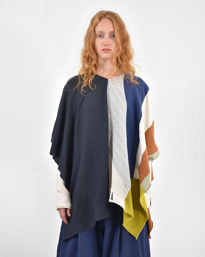 HEEL ΤΡΙΚΟΤ ΠΟΝΤΣΟ PATCHWORK  "WINDER SUN" - 54-000005