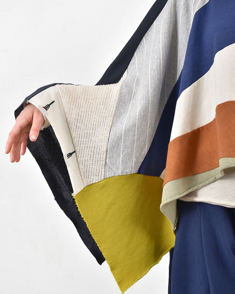 HEEL ΤΡΙΚΟΤ ΠΟΝΤΣΟ PATCHWORK  "WINDER SUN" - 54-000005