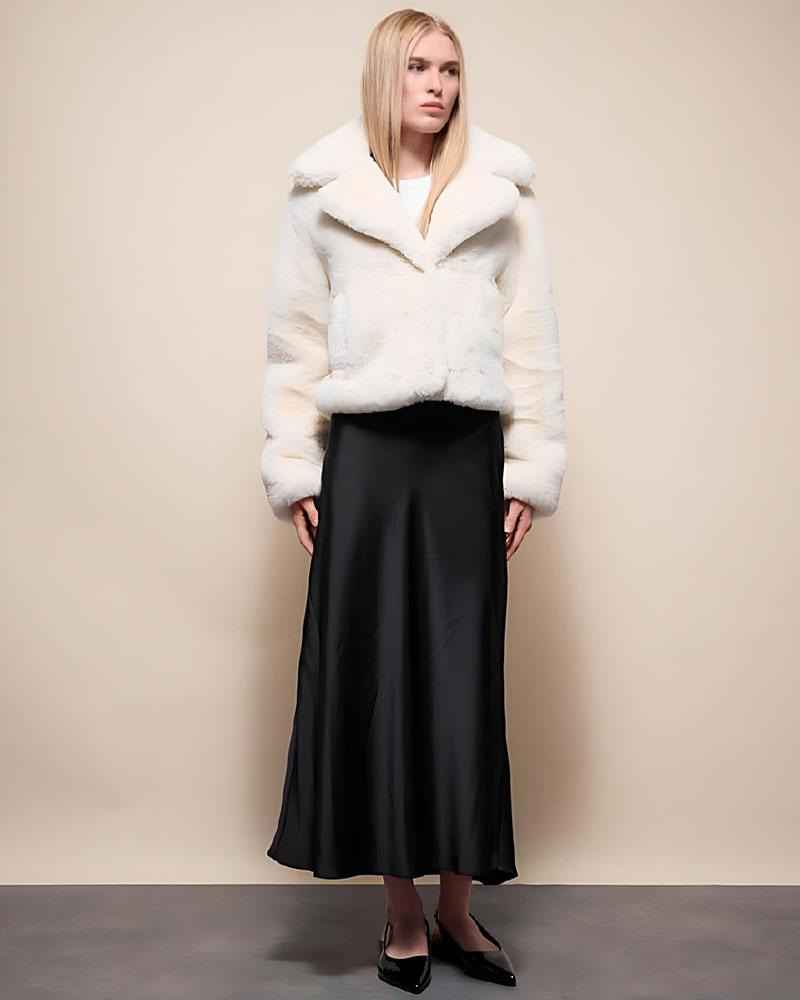 SPLENDID S' Γυναικείο κοντό πανωφόρι από συνθετική γούνα - 54-101-051