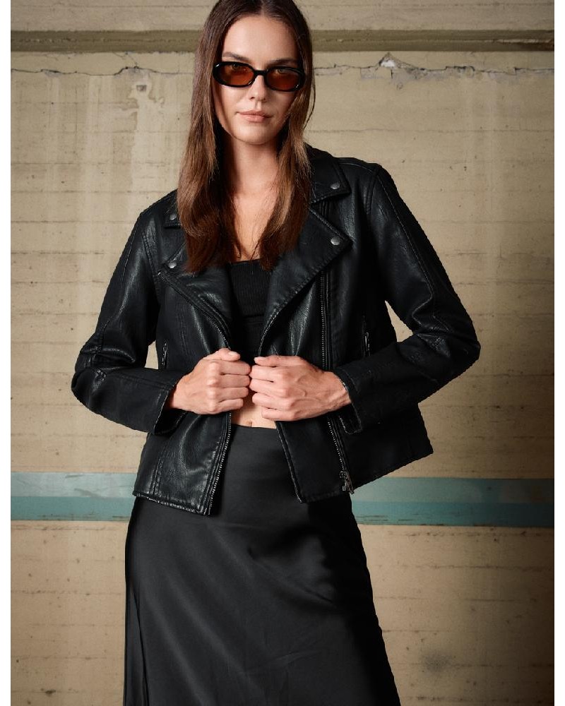 BISTON B' Γυναικείο κοντό πανωφόρι από δερματίνη - 54-101-080