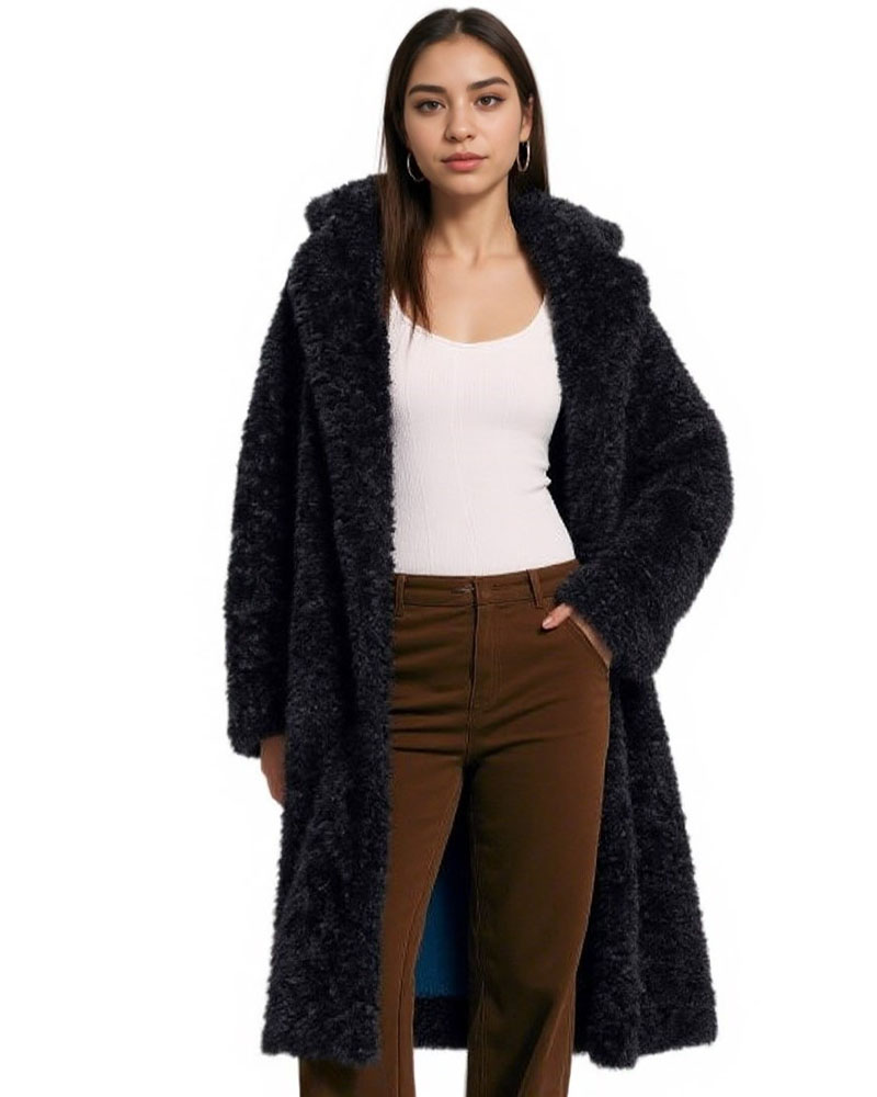 SPLENDID S' Γυναικείο μακρύ γούνινο πανωφόρι με γιακά - 54-101-100