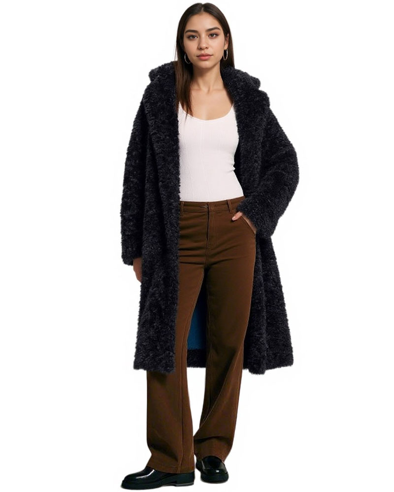 SPLENDID S' Γυναικείο μακρύ γούνινο πανωφόρι με γιακά - 54-101-100