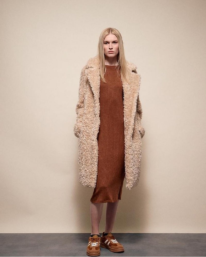 SPLENDID S' Γυναικείο μακρύ γούνινο πανωφόρι με γιακά - 54-101-100