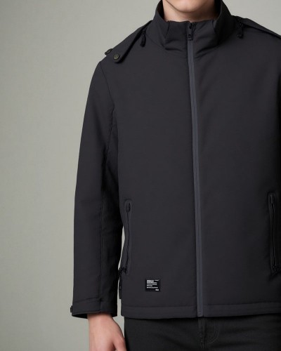 BISTON B' Ανδρικό κοντό μπουφάν με κουκούλα  δυο τεμαχίων με αποσπώμενο εσωτερικό - 54-201-051