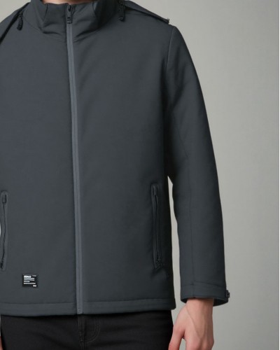 BISTON B' Ανδρικό κοντό μπουφάν με κουκούλα  δυο τεμαχίων με αποσπώμενο εσωτερικό - 54-201-051