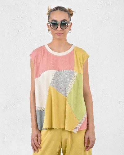 HEEL ΦΟΥΤΕΡ-ΡΙΠ ΜΠΛΟΥΖΑ ΟΜΠΡΕΛΑ PATCHWORK - 55-000010