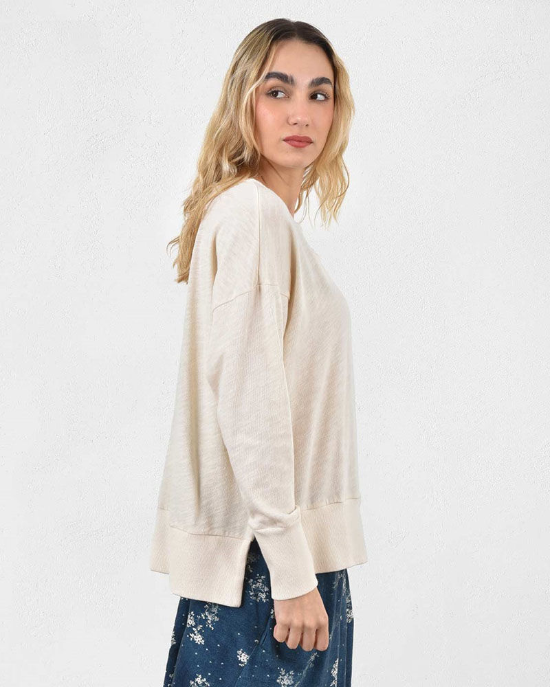 HEEL ΤΡΙΚΟΤ ΜΠΛΟΥΖΑ-ΖΑΚΕΤΑ ΜΕ ΑΝΟΙΓΜΑΤΑ ΠΛΆΙ - 55-106002