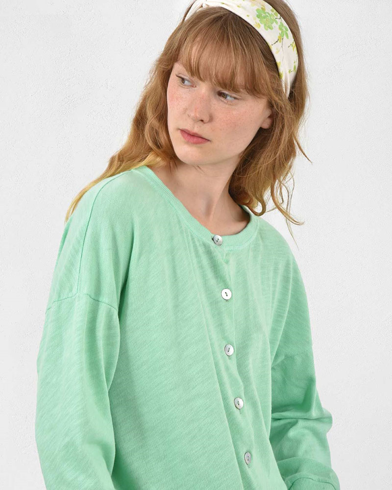 HEEL ΤΡΙΚΟΤ ΜΠΛΟΥΖΑ-ΖΑΚΕΤΑ ΜΕ ΑΝΟΙΓΜΑΤΑ ΠΛΆΙ - 55-106002