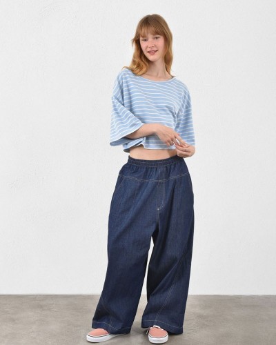 HEEL DENIM  ΠΑΝΤΕΛΟΝΙ ΜΕ ΜΠΑΣΚΑ - 55-183001