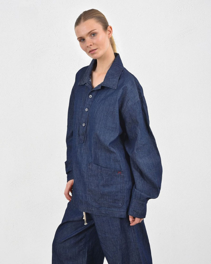 HEEL DENIM ΜΠΛΟΥΖΑ ΜΕ ΠΑΤΙΛΕΤΑ UNISEX - 55-183003