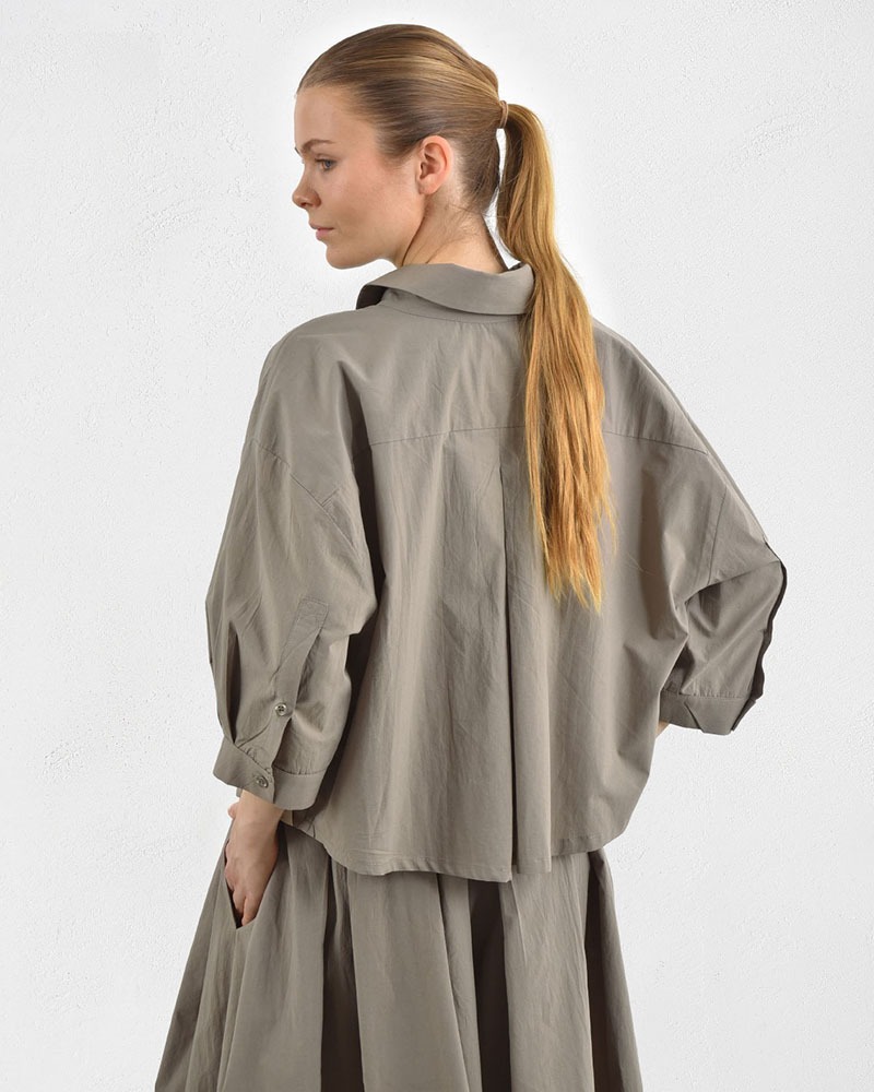 HEEL ΠΟΠΛΙΝΑ CRINGLE ΠΟΥΚΑΜΙΣΟ CROPPED TOP - 55-193002