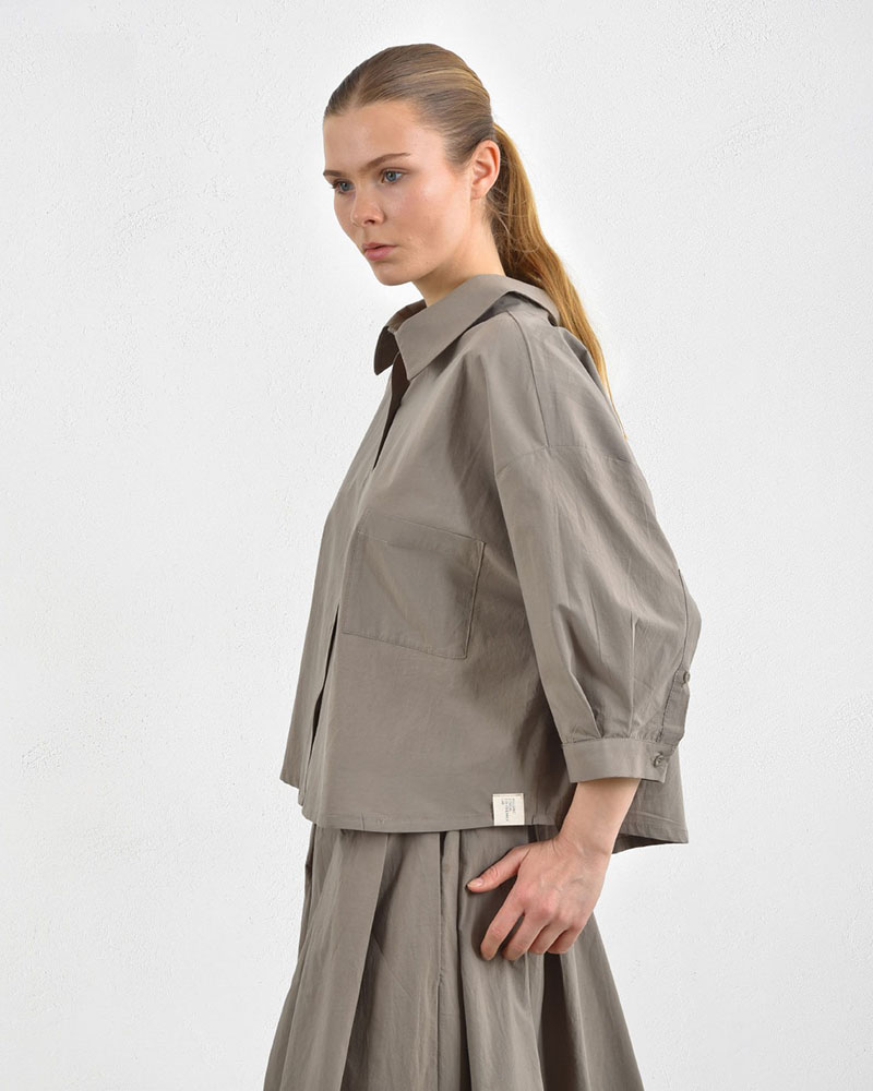 HEEL ΠΟΠΛΙΝΑ CRINGLE ΠΟΥΚΑΜΙΣΟ CROPPED TOP - 55-193002