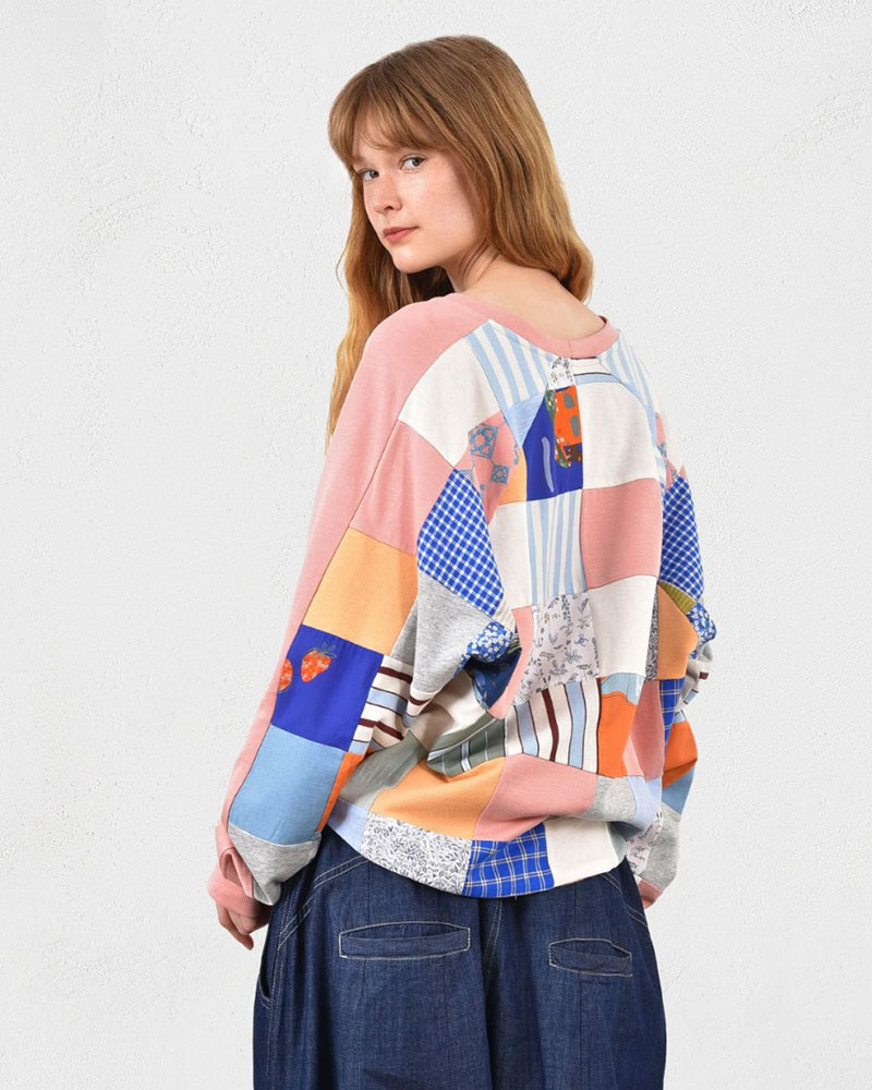 HEEL ΦΟΥΤΕΡ ΜΠΛΟΥΖΑ ΡΕΓΚΛΑΝ PATCHWORK - 55-216004