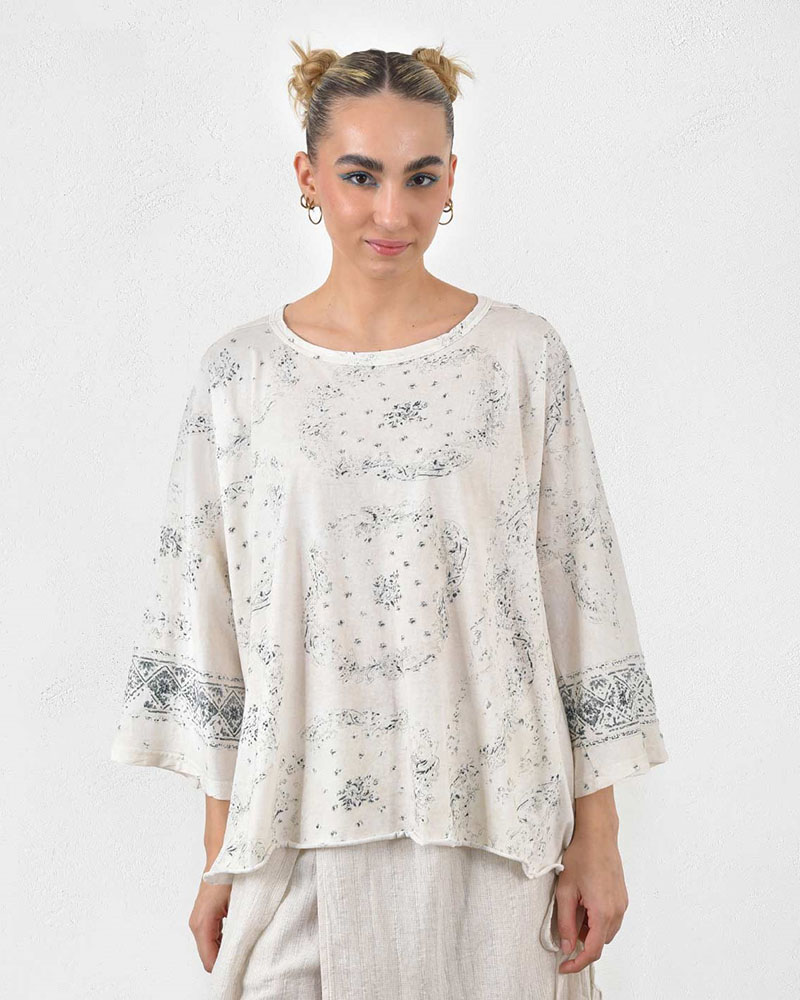 HEEL ΜΑΚΟ ΕΜΠΡΙΜΕ ΜΠΛΟΥΖΑ OVERSIZE - 55-220001