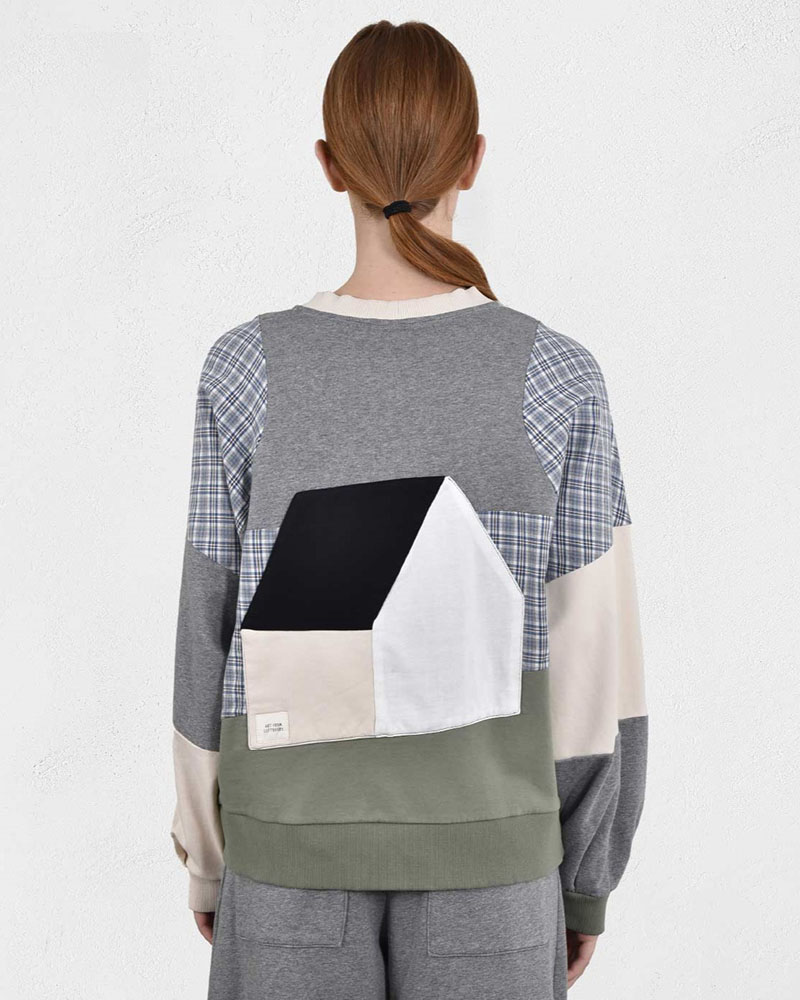 HEEL ΦΟΥΤΕΡ VELVET ΜΠΛΟΥΖΑ PATCHWORK "SEASIDE HOUSE" - 56-205004 HEEL ΦΟΥΤΕΡ VELVET ΜΠΛΟΥΖΑ PATCHWORK "SEASIDE HOUSE" - 56-205004