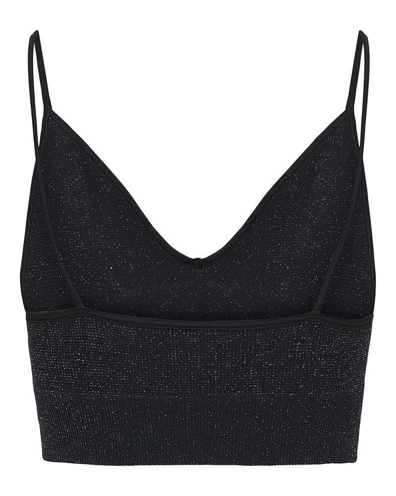 ONLY ONLVICKY GLITTER SEAMLESS V-NECK TOP ACC - 15245895