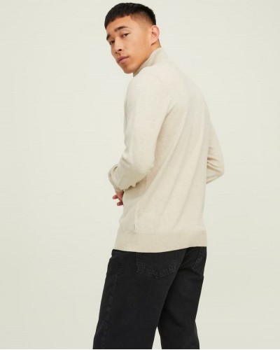 JACK & JONES JJEEMIL KNIT HALF ZIP NOOS - 12189339