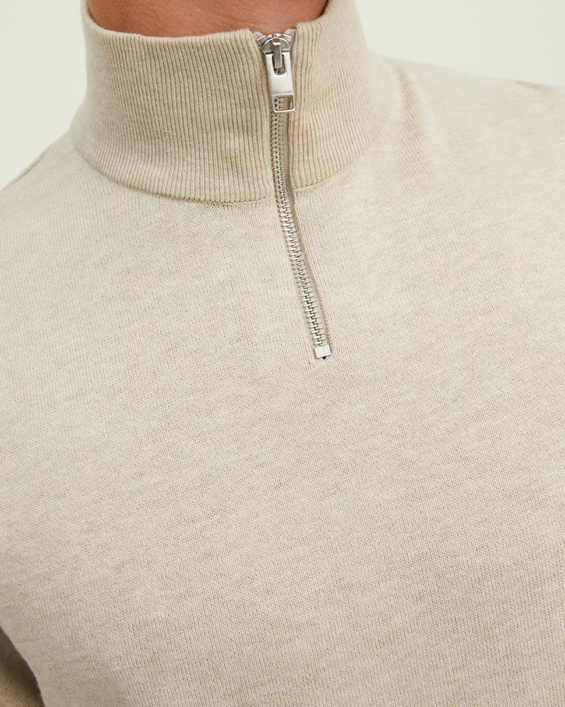 JACK & JONES JJEEMIL KNIT HALF ZIP NOOS - 12189339
