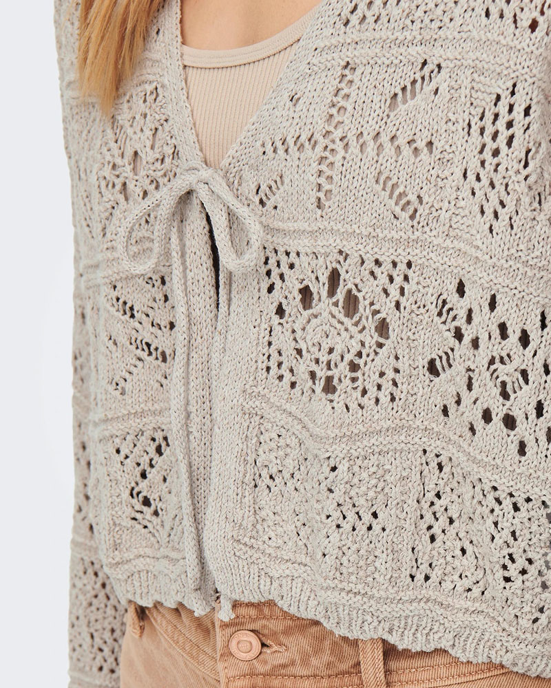 ONLY ONLBEACH 7/8 TIE CARDIGAN KNT NOOS - 15257604