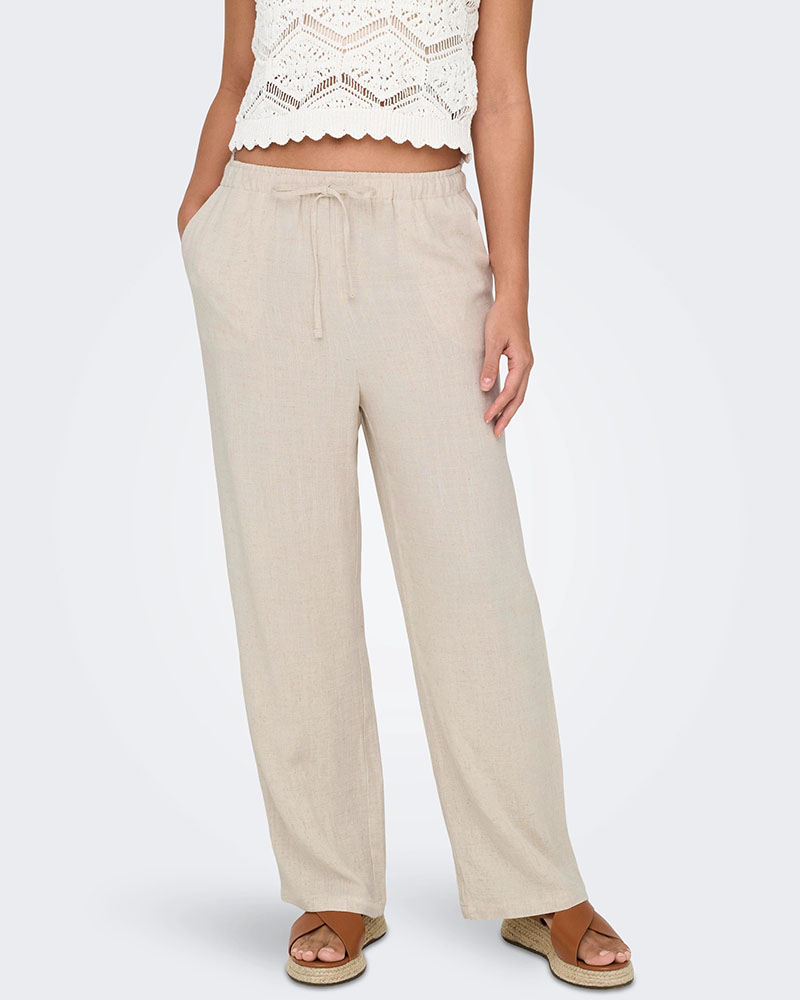 ONLY ONLSIESTA MW PULL-UP LINEN BL PNT NOOS - 15322263