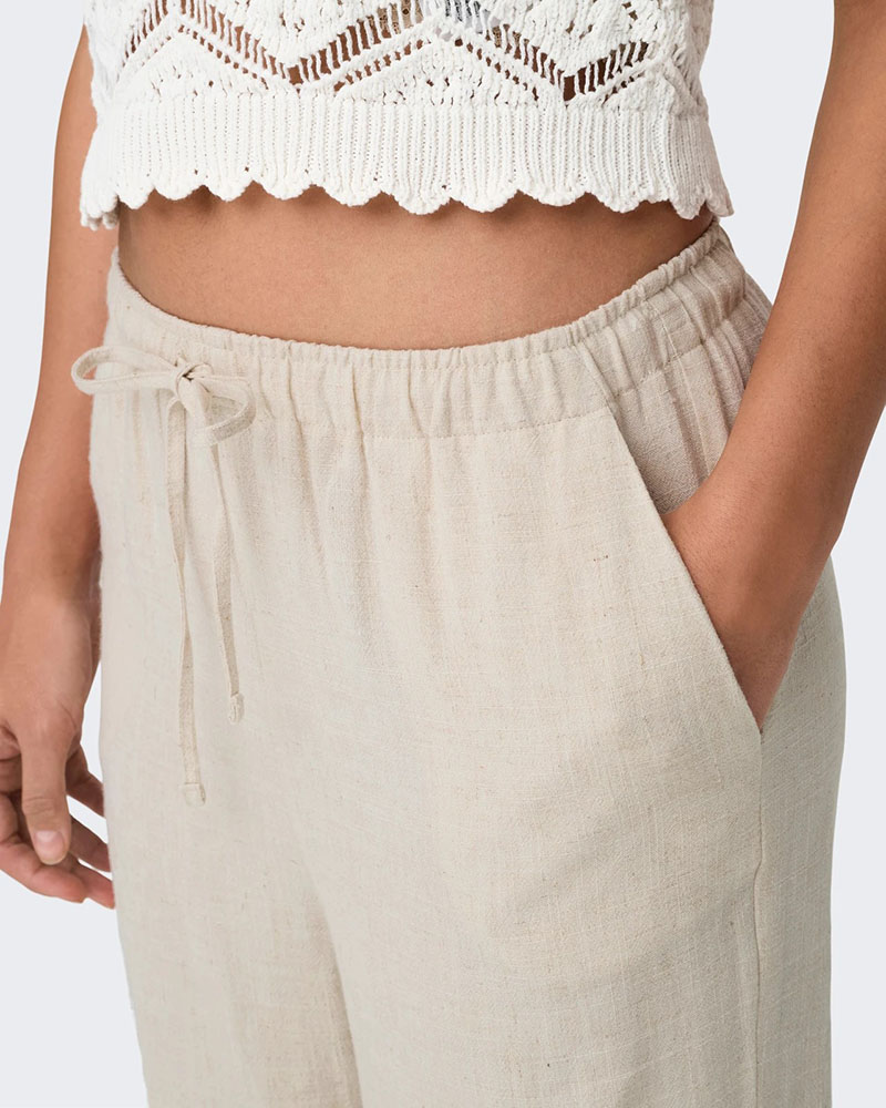 ONLY ONLSIESTA MW PULL-UP LINEN BL PNT NOOS - 15322263