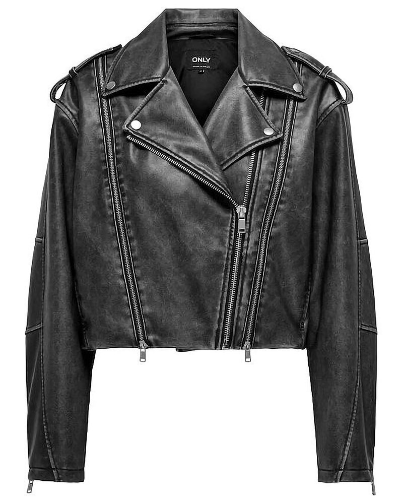 ONLY ONLCASEY FAUX LEATHER WASHED BIKER OTW - 15328481