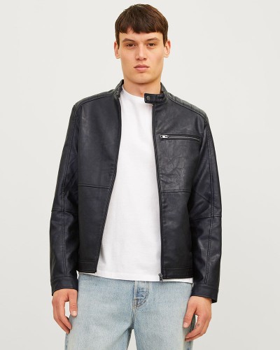 JACK & JONES JJEDYLAN PU BIKER JACKET NOOS - 12261196