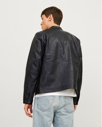 JACK & JONES JJEDYLAN PU BIKER JACKET NOOS - 12261196