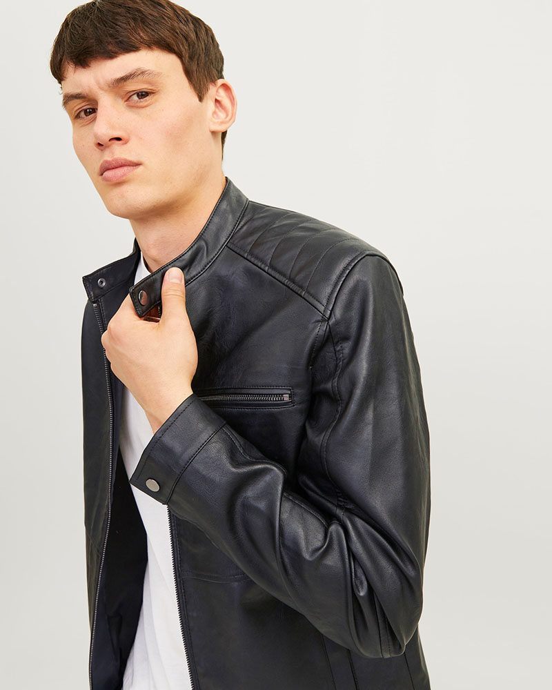 JACK & JONES JJEDYLAN PU BIKER JACKET NOOS - 12261196