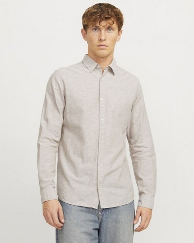 JACK & JONES JJEBREEZE LINEN BLEND SHIRT LS SN - 12268964