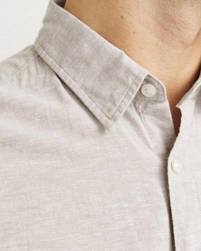JACK & JONES JJEBREEZE LINEN BLEND SHIRT LS SN - 12268964