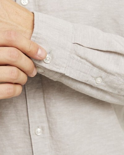 JACK & JONES JJEBREEZE LINEN BLEND SHIRT LS SN - 12268964