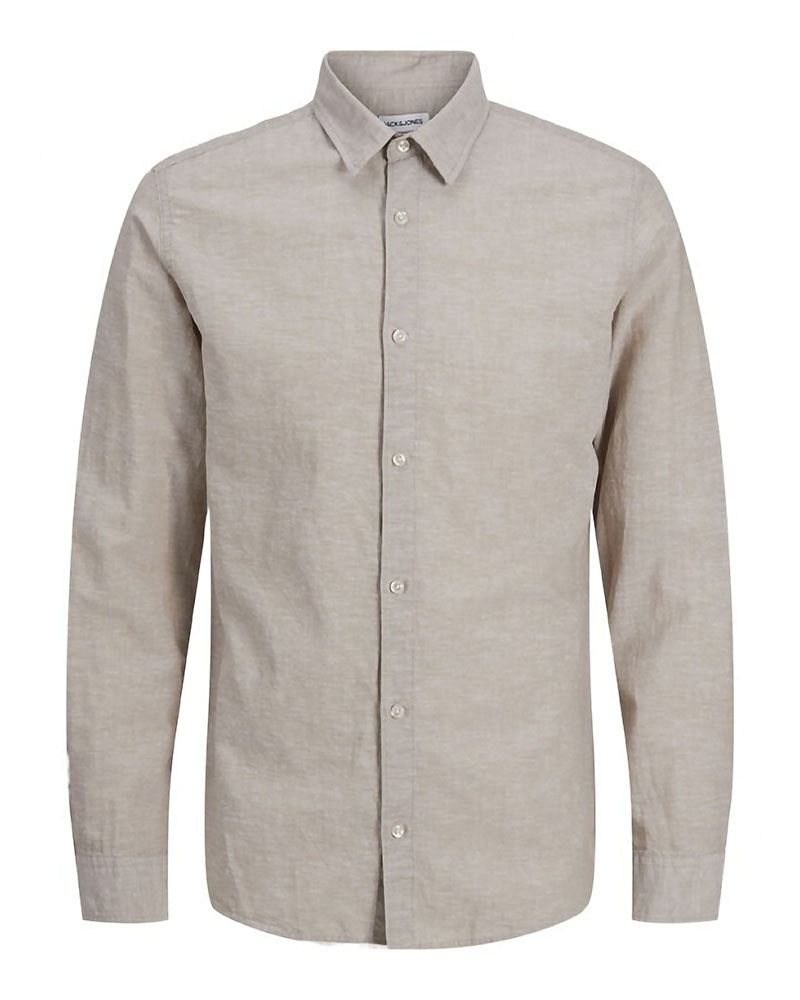 JACK & JONES JJEBREEZE LINEN BLEND SHIRT LS SN - 12268964