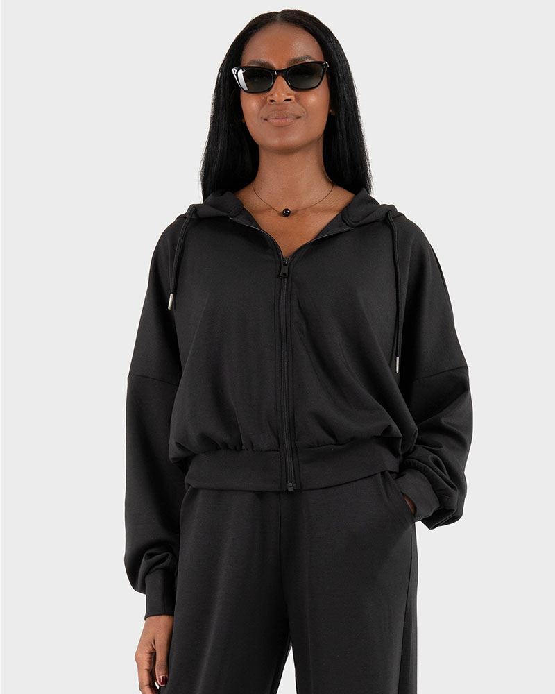 ONLY ONLALINA LIFE L/S ZIP HOOD BOX CC SWT - 15339813