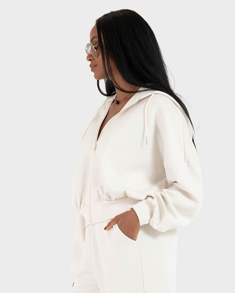 ONLY ONLALINA LIFE L/S ZIP HOOD BOX CC SWT - 15339813